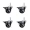Service Caster 3 Inch Black Polyurethane Wheel Swivel 58 Inch Threaded Stem Caster Set with Brake SCC SCC-TS20S314-PPUB-BLK-PLB-58212-4 - alternate 1